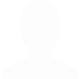 White bust of a man on a blue background